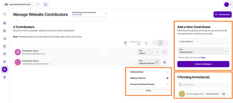 Manage Your Website Contributors