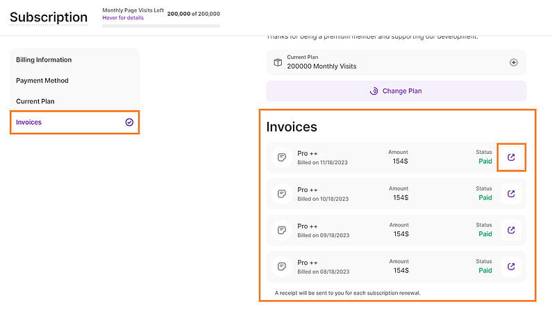 How to download an invoice