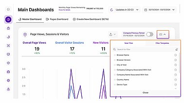 Filtering website data