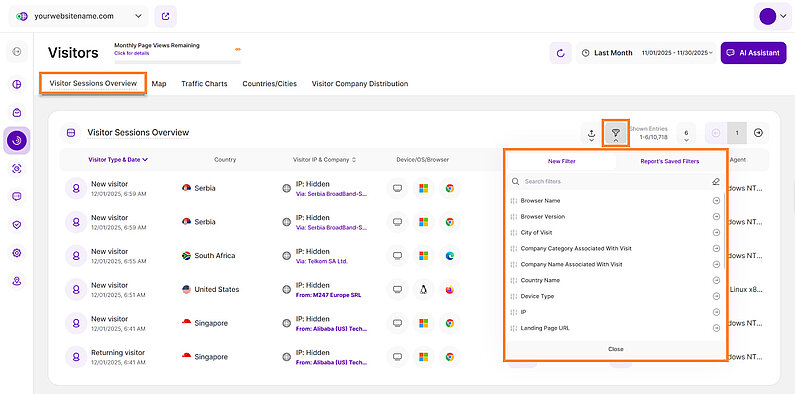 Optimize Your Visitors List with Filters